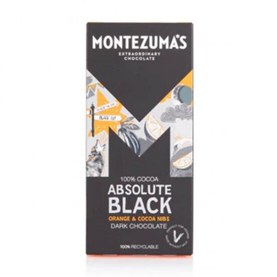 Montezuma's Absolute Black Orange and Cocoa Nibs 12 x 90g Montezuma's Absolute Black Orange and Cocoa Nibs 12 x 90g