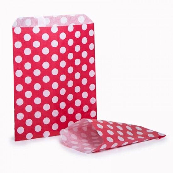 Red & White Polka Dot Candy Bag 100 Pack Red & White Polka Dot Candy Bag 100 Pack