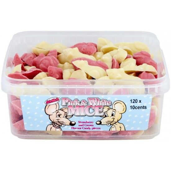 Chocolate Pink And White Mice 120 Pieces Chocolate Pink And White Mice 120 Pieces