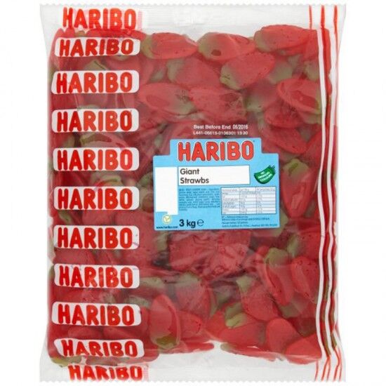 Haribo Giant Strawberries 3kg Haribo Giant Strawberries 3kg