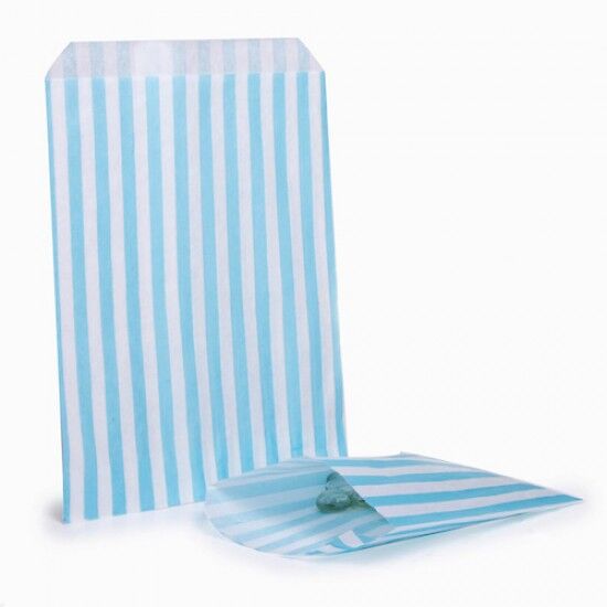 Light Blue Stripe Candy Bag 100 Pack Light Blue Stripe Candy Bag 100 Pack